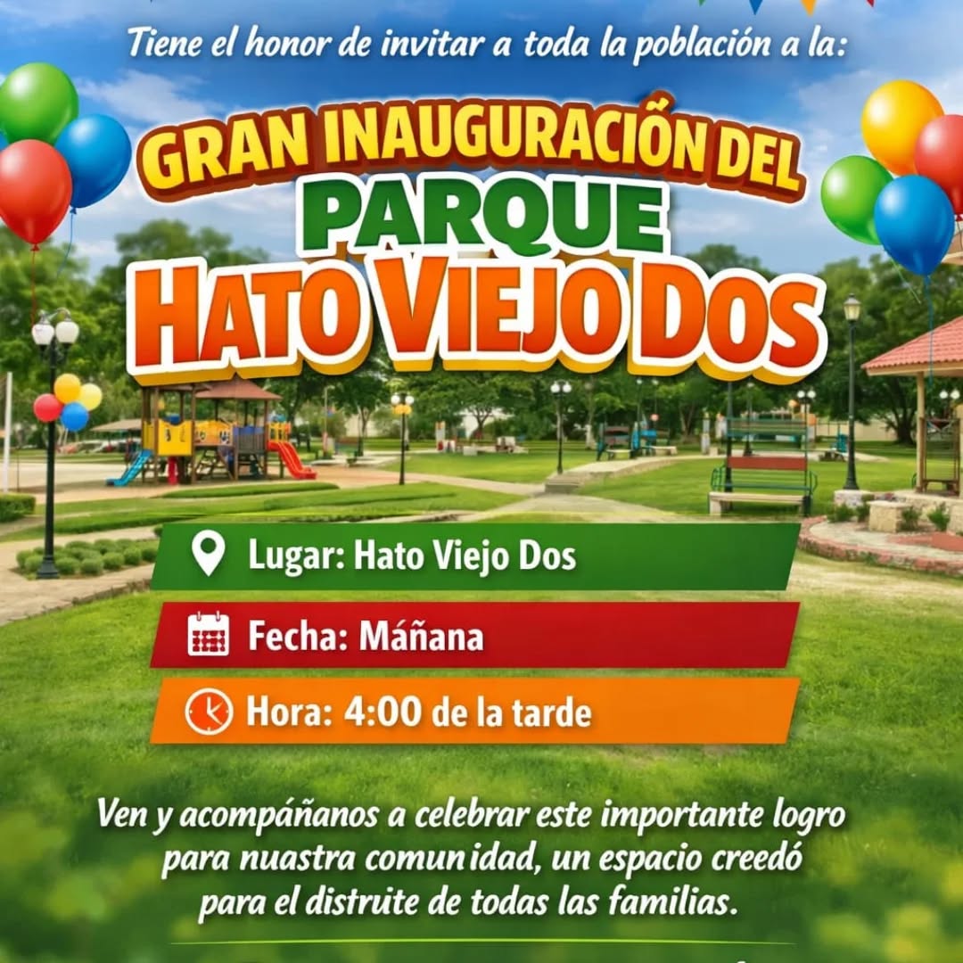 Inauguración del Parque de Hato Viejo II: un nuevo espacio para la convivencia comunitaria